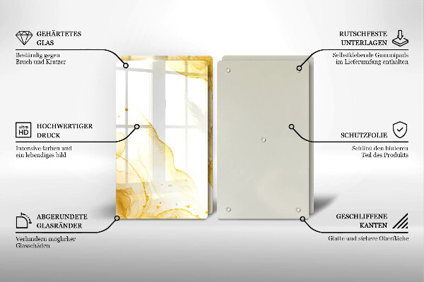 Skleněná krájecí deska Zlatá abstrakce