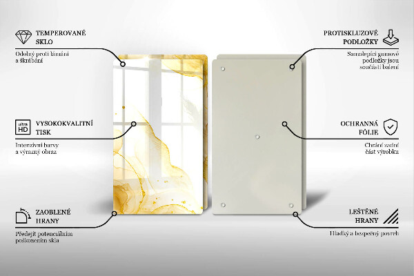 Skleněná krájecí deska Zlatá abstrakce