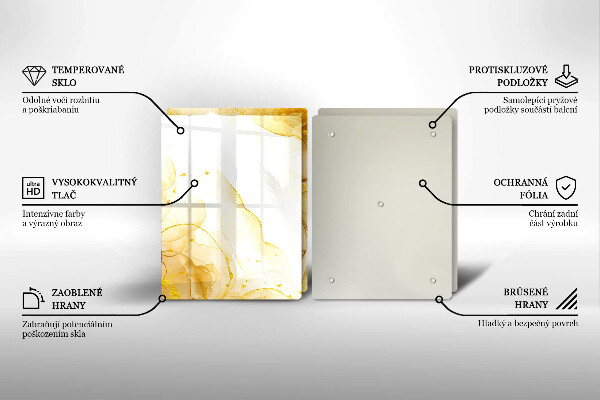 Skleněná krájecí deska Zlatá abstrakce