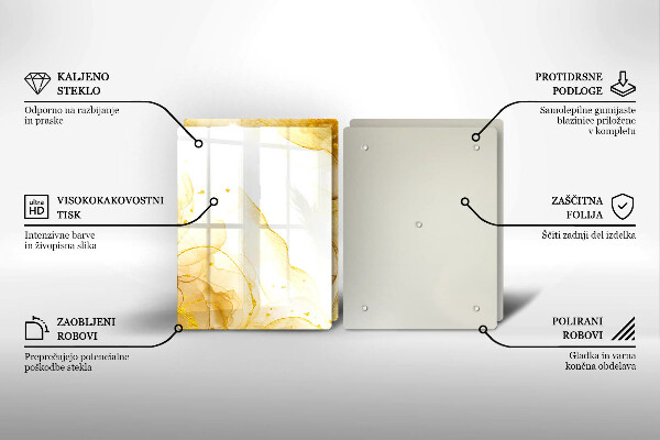 Skleněná krájecí deska Zlatá abstrakce