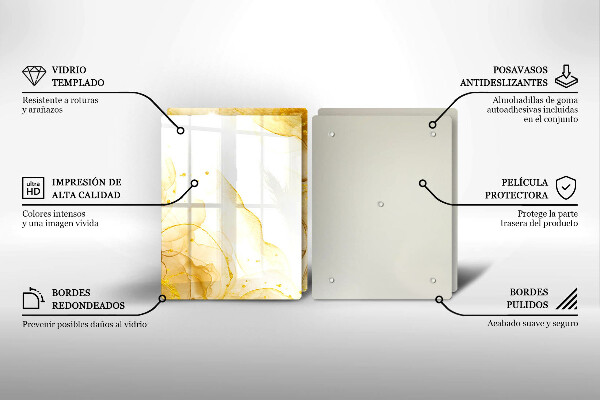 Skleněná krájecí deska Zlatá abstrakce