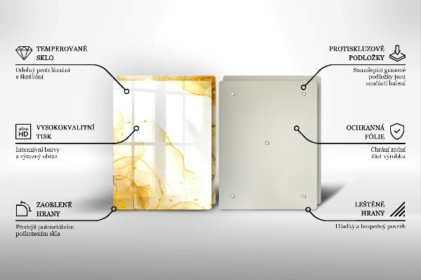 Skleněná krájecí deska Zlatá abstrakce