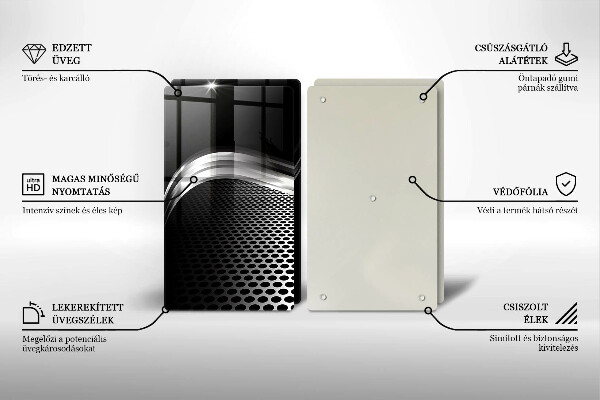 Skleněná krájecí deska Kovová konstrukce