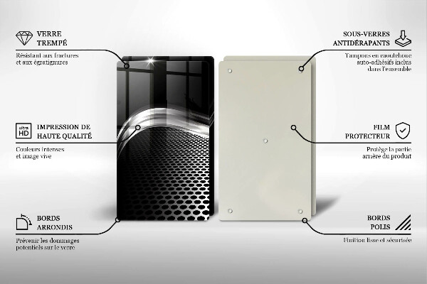 Skleněná krájecí deska Kovová konstrukce