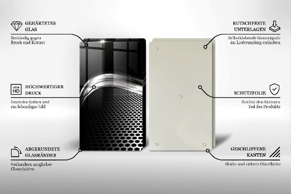 Skleněná krájecí deska Kovová konstrukce