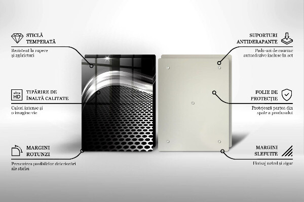 Skleněná krájecí deska Kovová konstrukce