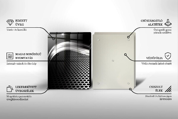 Skleněná krájecí deska Kovová konstrukce