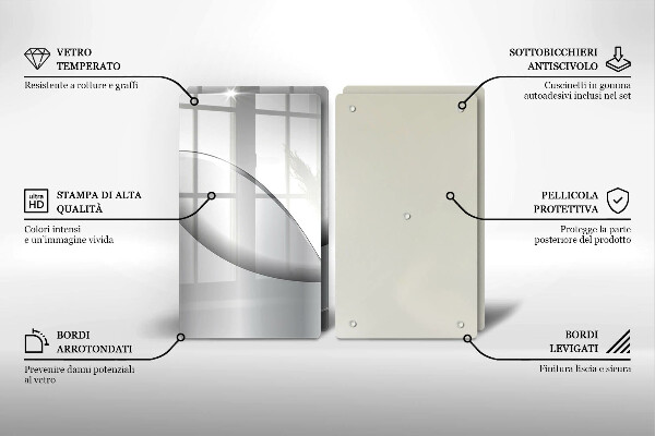 Skleněná krájecí deska Abstraktní linie designu