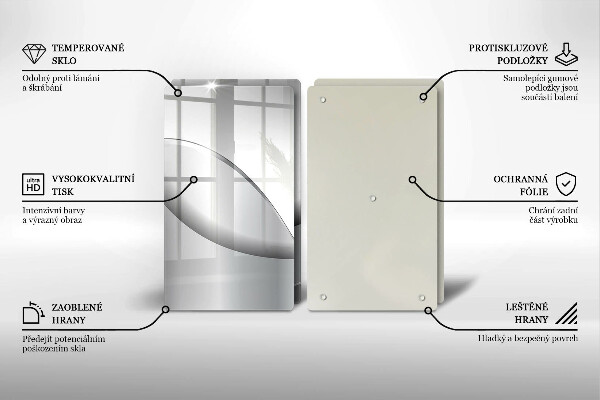 Skleněná krájecí deska Abstraktní linie designu