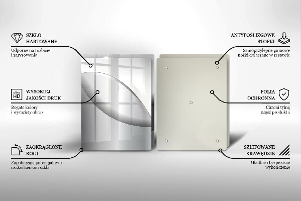 Skleněná krájecí deska Abstraktní linie designu