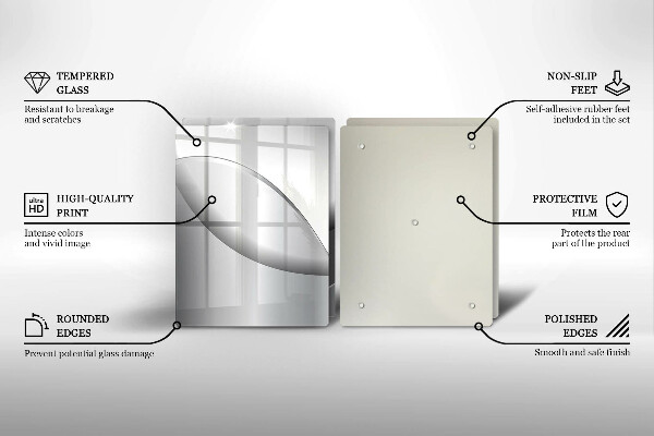 Skleněná krájecí deska Abstraktní linie designu