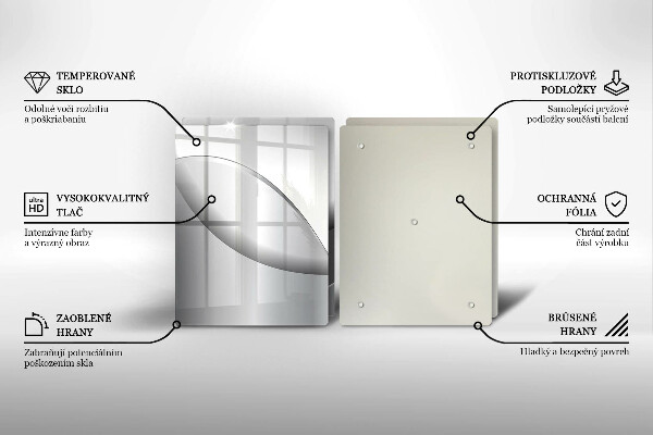 Skleněná krájecí deska Abstraktní linie designu