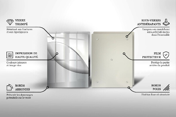 Skleněná krájecí deska Abstraktní linie designu