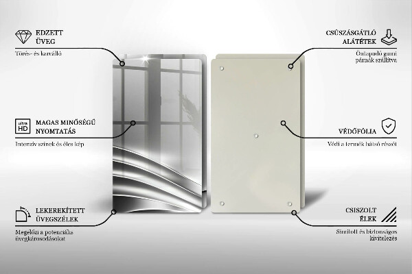 Krájecí prkénko skleněné Kovová konstrukce