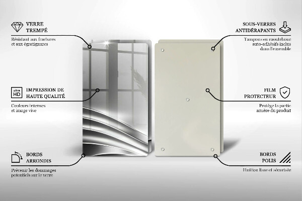 Krájecí prkénko skleněné Kovová konstrukce