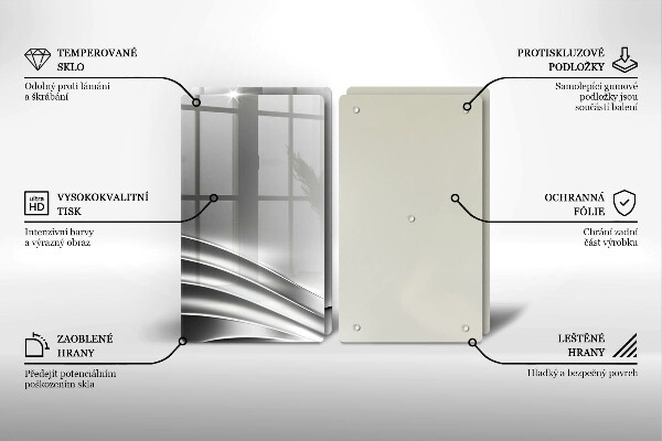 Krájecí prkénko skleněné Kovová konstrukce