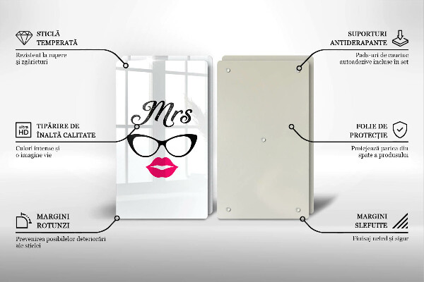 Krájecí prkénko skleněné Mrs mr