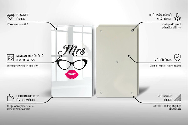 Krájecí prkénko skleněné Mrs mr