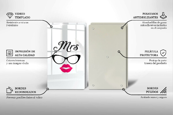 Krájecí prkénko skleněné Mrs mr