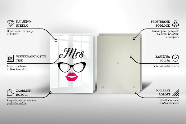 Krájecí prkénko skleněné Mrs mr