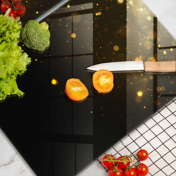 Skleněné krájecí prkénko Zlaté třpytky