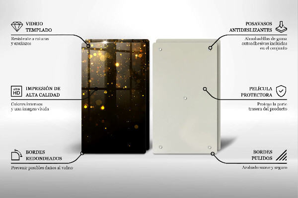 Skleněné krájecí prkénko Zlaté třpytky