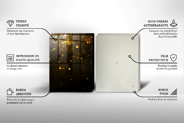 Skleněné krájecí prkénko Zlaté třpytky