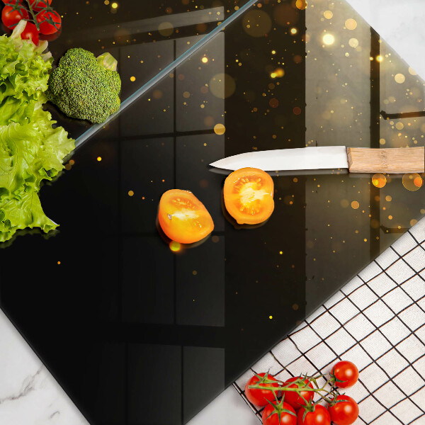 Skleněné krájecí prkénko Zlaté třpytky