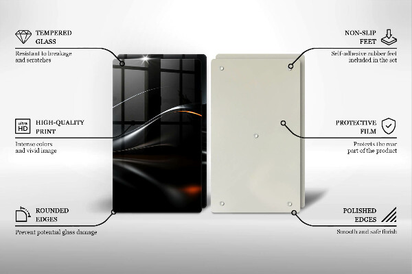 Skleněné krájecí prkénko Abstraktní 3d design