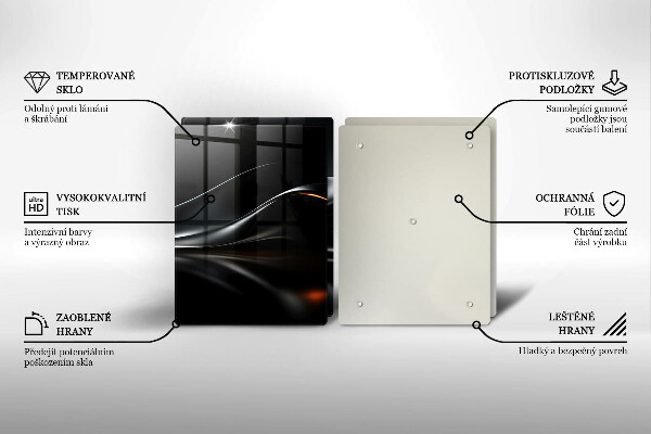 Skleněné krájecí prkénko Abstraktní 3d design