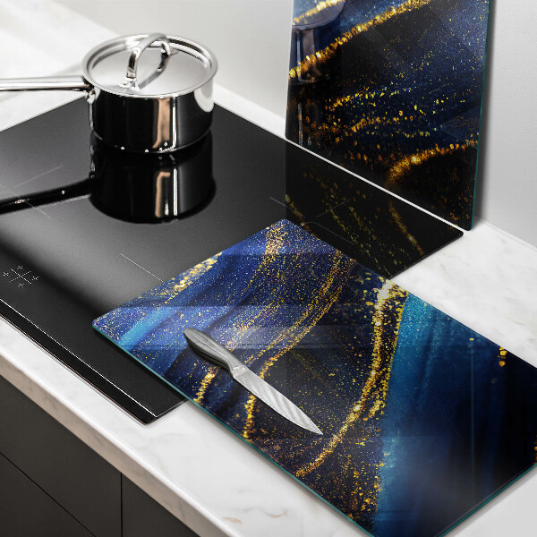 Skleněné krájecí prkénko Námořnická modrá abstrakce