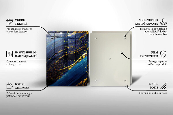 Skleněné krájecí prkénko Námořnická modrá abstrakce