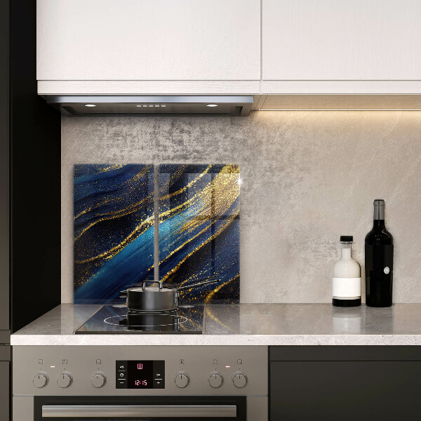 Skleněné krájecí prkénko Námořnická modrá abstrakce