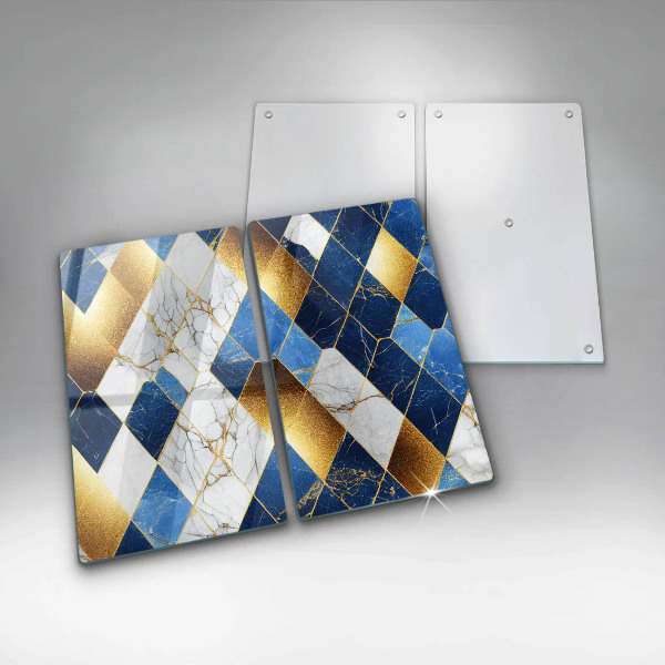 Skleněné krájecí prkénko Zlaté mramorové kosočtverce