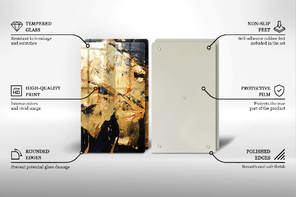 Skleněné krájecí prkénko Elegantní barva textury