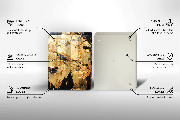 Skleněné krájecí prkénko Elegantní barva textury