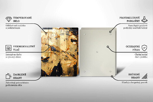 Skleněné krájecí prkénko Elegantní barva textury