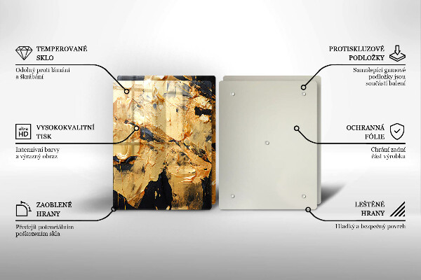 Skleněné krájecí prkénko Elegantní barva textury