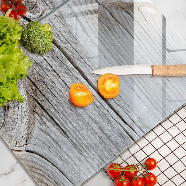 Skleněné krájecí prkénko Světlá struktura dřeva