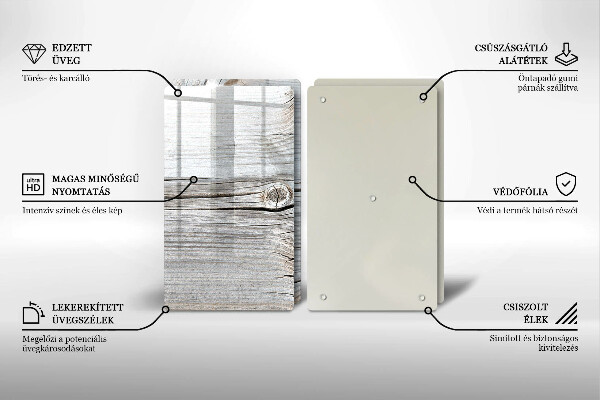 Skleněné krájecí prkénko Světlá struktura dřeva