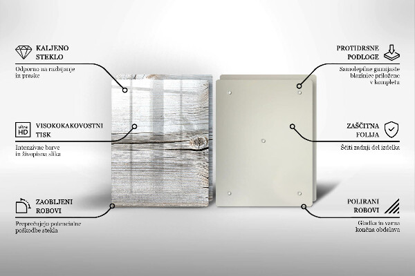 Skleněné krájecí prkénko Světlá struktura dřeva