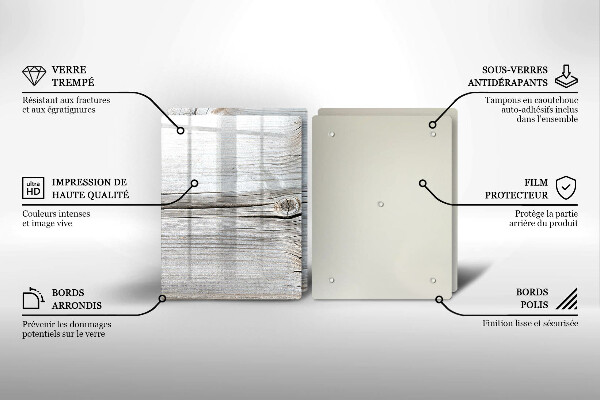 Skleněné krájecí prkénko Světlá struktura dřeva