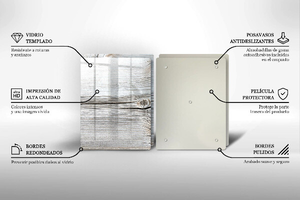 Skleněné krájecí prkénko Světlá struktura dřeva