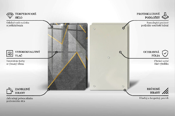 Skleněné krájecí prkénko Ostré tvary