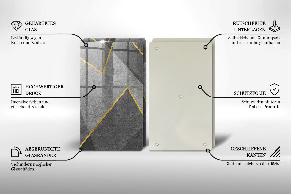 Skleněné krájecí prkénko Ostré tvary