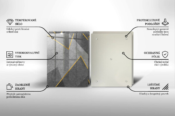 Skleněné krájecí prkénko Ostré tvary