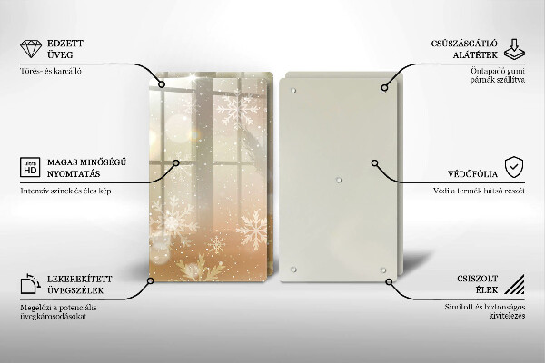 Skleněné krájecí prkénko Sněhové vločky