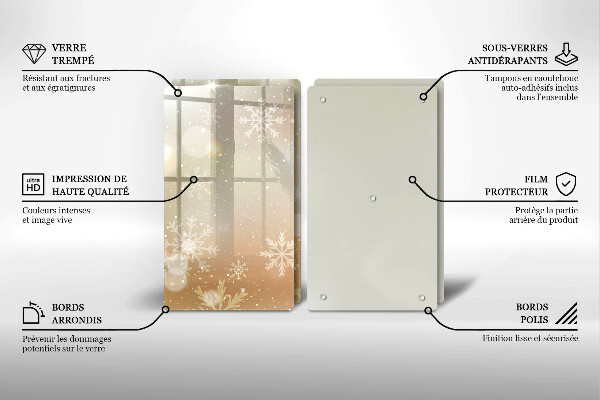 Skleněné krájecí prkénko Sněhové vločky