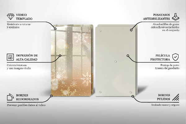 Skleněné krájecí prkénko Sněhové vločky