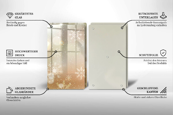 Skleněné krájecí prkénko Sněhové vločky